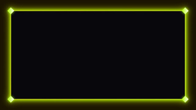 Webcam overlay glowing yellow border frame for live streaming and gaming content