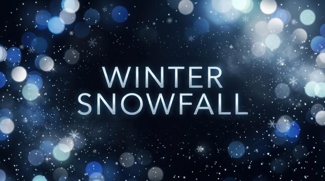 Winter snowfall with bokeh lights during a magical night celebration