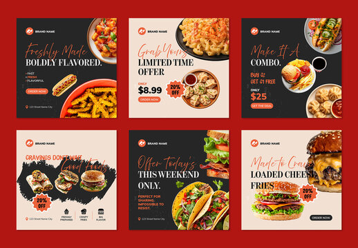 Fast Food Social Media Post Template Layout