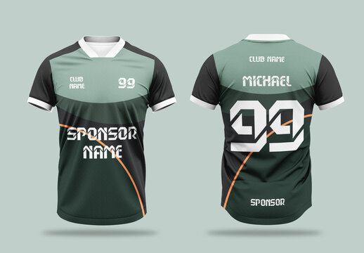 Green Sports Jersey Design Template