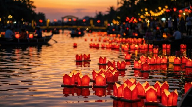 Floating Lanterns Hoi An River at Sunset - Cultural Celebration