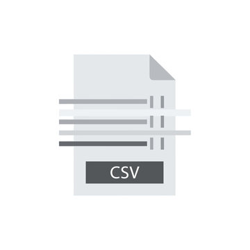 Minimalist CSV file format document icon graphic symbol design element for data management