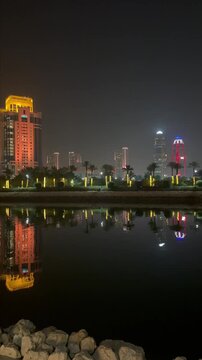Lusail, Qatar, Hotel Ritz Carlton. Lake View of Beautiful New Developing city from Lusail City