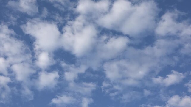 Clouds in Sky Timelapse, Dramatic Fluffy Cloud in Time Lapse, Blue Stormy Cloudy Sky