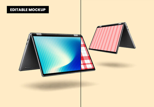 Convertible Laptop Screen Mockup Template