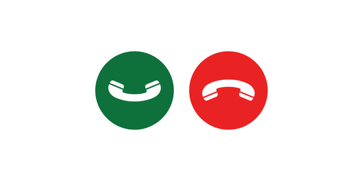 Incoming and outgoing call buttons for mobile interface connection.