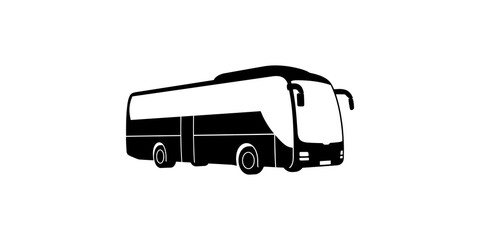Modern passenger coach bus silhouette for transit graphic design layout. © huzaifa