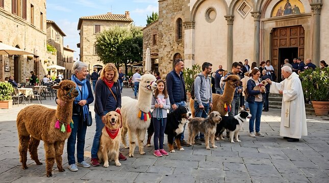 Blessing of pets during the feast of st francis of assisi