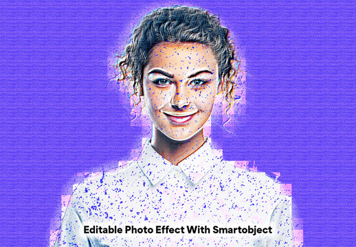 Modern Portrait Effect With Halftone And Glitch Treatment