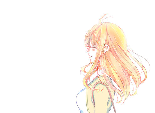 出掛ける笑顔の女性