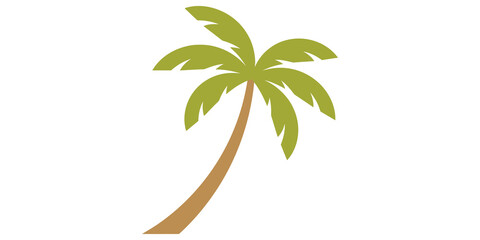 Tropical coconut palm tree vector illustration for summer design themes. © huzaifa