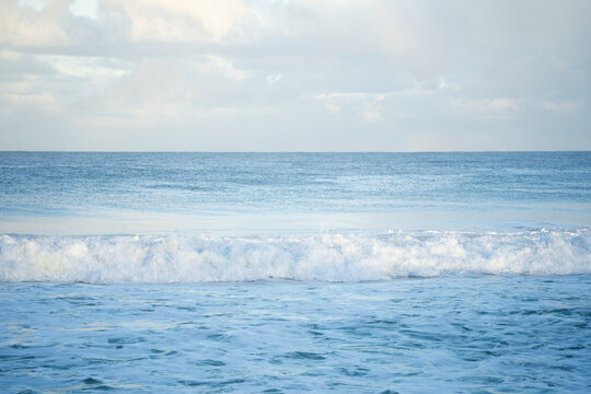 Calm open ocean water and blue sky horizon at Scarborough Beach, Perth, Western Australia
