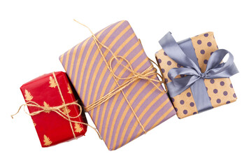 Colorful wrapped presents on a white background ready for a special occasion © fotofabrika