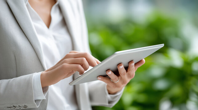Renewable Energy Specialist with AI Analytics Tablet &mdash; Sustainability Portrait

