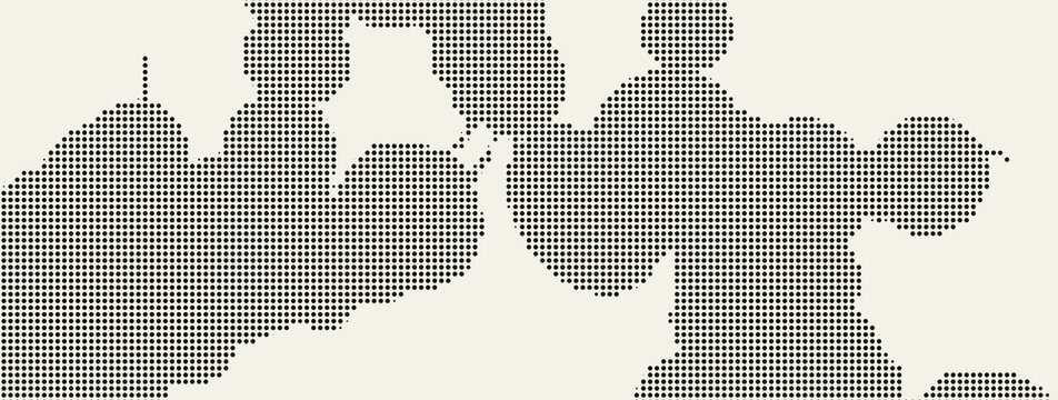 Abstract organic sand texture background, minimal halftone dot pattern with random jitter noise illustration vector
