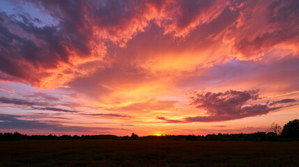 Obraz premium Beautiful Sunset Sky Colors with Natural Skyscape and Atmospheric Background