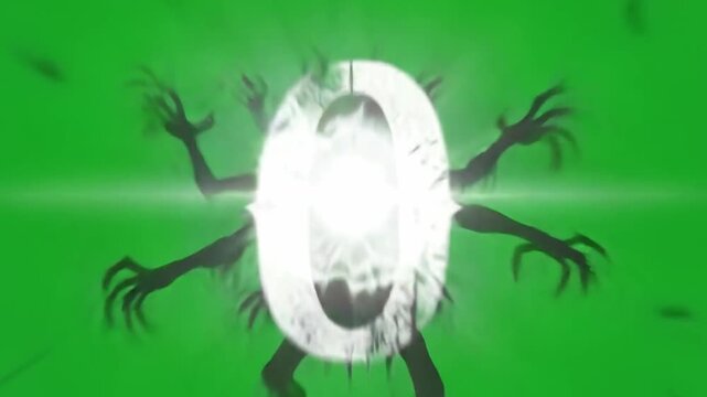 Halloween green screen spooky monster terrifying fear evil shadow creepy night dark silhouette death horror danger ghost haunting phantom spectral