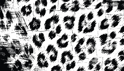 Obraz premium Black animal spots, leopard skin distress texture