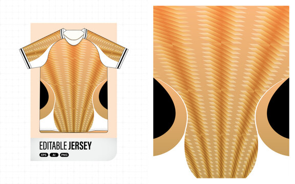 Orange and White Soccer Jersey with Geometric Gradient Pattern