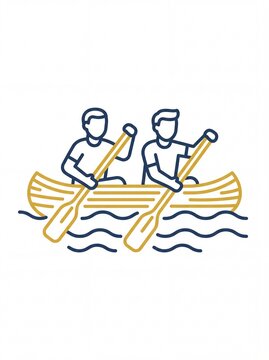 Indigenous peoples rowing a traditional wooden boat vektor