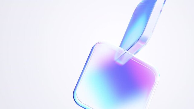 Abstract colorful glass blocks on a white background, 4k seamless loop 3d animation