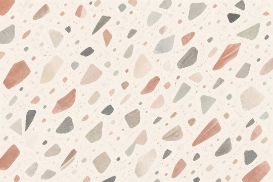 Abstract terrazzo pattern with pastel stone fragments