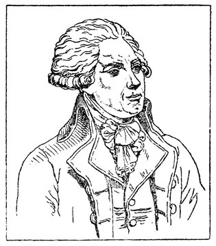 Pierre Vergniaud, 1753&ndash;1793, French revolutionary orator and leader of the Girondin faction, old vintage illustration, 1894