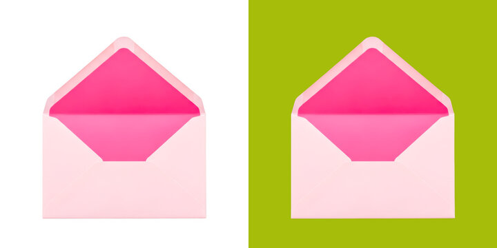Two open pink envelopes with folded flap graphic design transparent png
