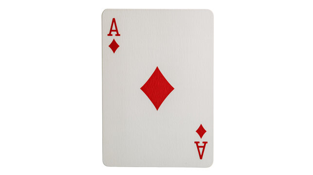 Ace of diamonds playing card isolated on transparent background