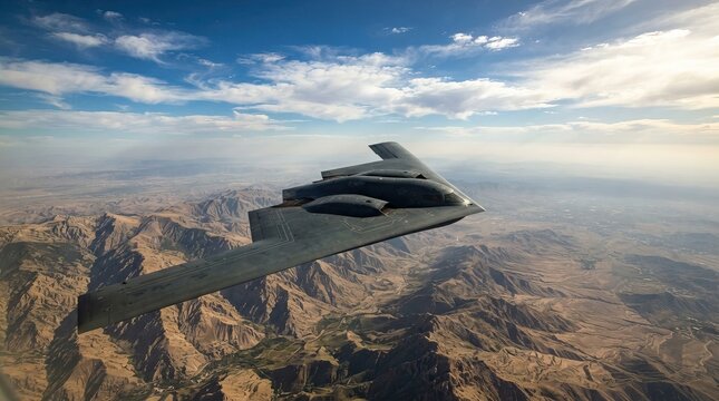 B-2 Spirit Stealth Bomber Flying Through Dramatic Skies &ndash; Advanced Military Aircraft