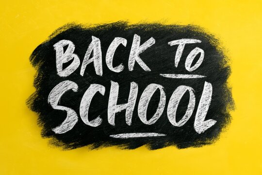 Back to school message on chalk board