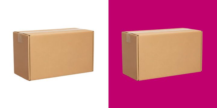 Simple cardboard delivery box for shipping products or package storage objects