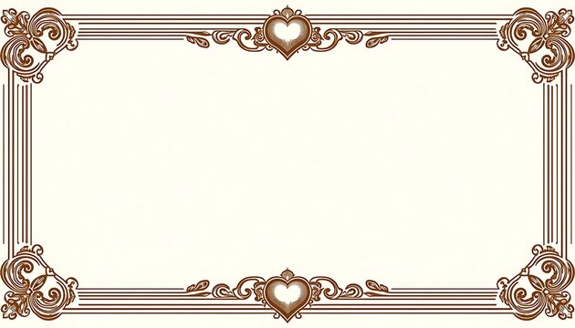 Classic cream paper background with double-lined Victorian scroll corner frame border
