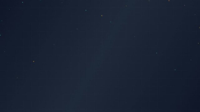 Background featuring dark blue texture with subtle glowing dust particles floating in the air.