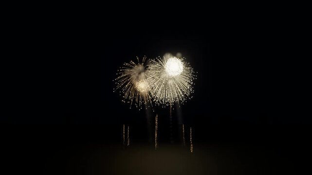 Las Fallas Fireworks Finale, 3D Animation, Centered