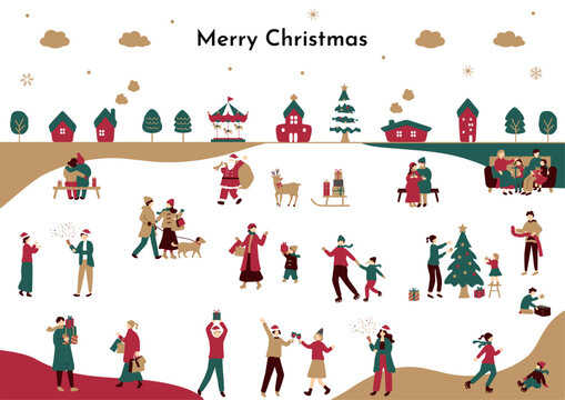 クリスマスを楽しむ人たち