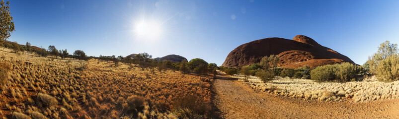 Fototapeta premium Panoramic view of Kata Tjuta rock domes in Australian Outback