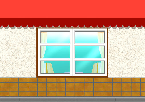 The window of a restaurant,
レストランのウィンドウ
