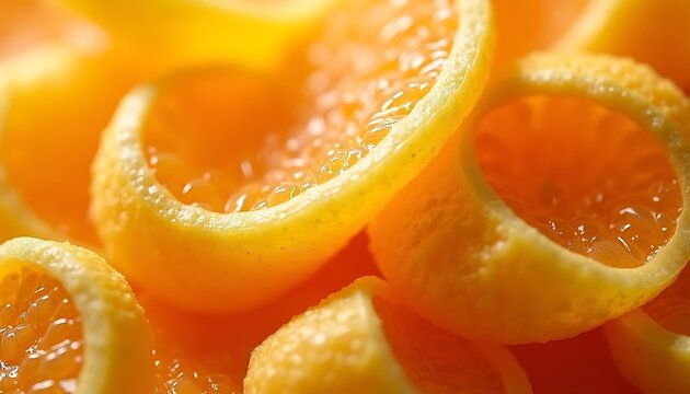 Fresh vibrant orange citrus fruit slices macro close up vivid natural summer food texture vitamin healthy snack photography.