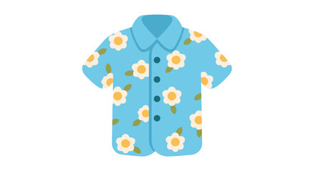 Floral patterned short sleeved shirt illustration on a white background aloha © BECfarST