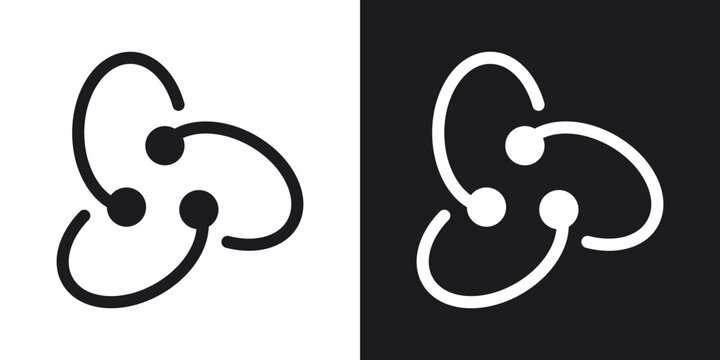 React icon flat outline in black
