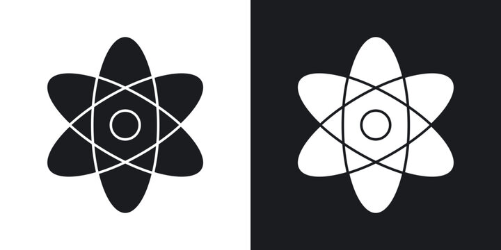 React icon flat outline in black