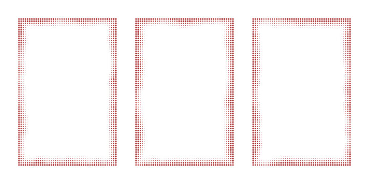 Set of three halftone rectangular frames