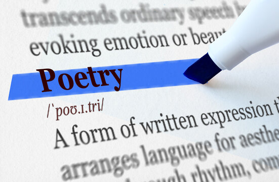 the definition of the word POETRY highlighted in blue
