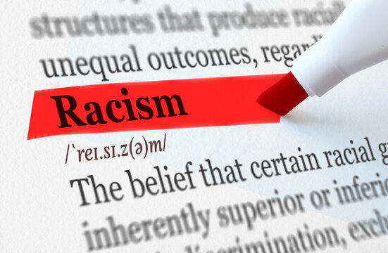 the definition of the word RACISM highlighted in red