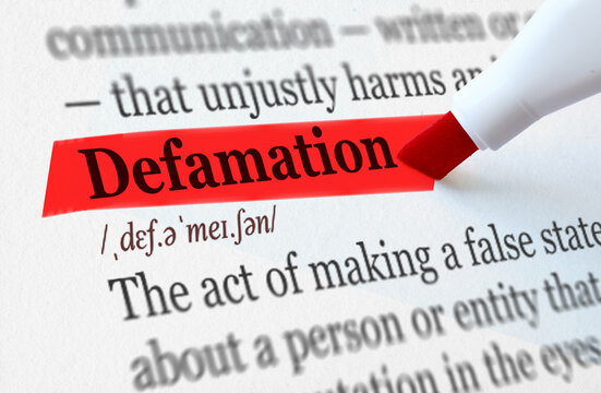 the definition of the word DEFAMATION highlighted in red