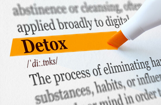 the definition of the word DETOX highlighted in orange