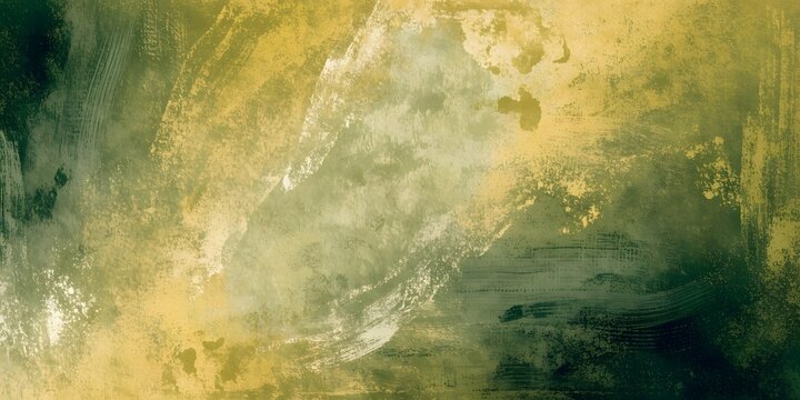 Abstract oil painting texture featuring green and yellow strokes for professional design backgrounds.