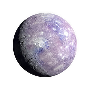 Shiny round purple sphere with glowing light texture