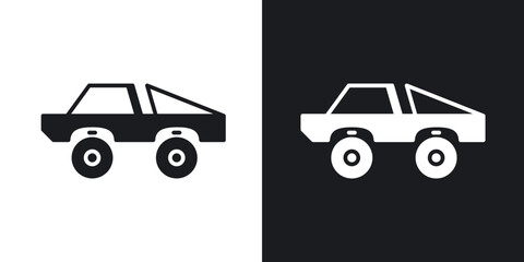 Monster truck icon flat outline in black © Vince